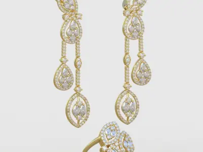 Ring and  Earring  Set 3D printable model 0079 3D Model Pack