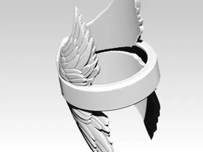 Biker Ring with pair wings version 2 3D print model