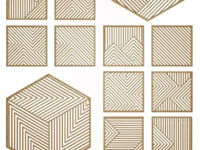 Wooden wall art 3D model