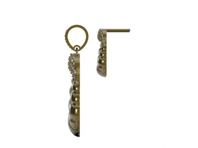 Diamond Accented Fluted Hoop Half Set js0025 3D print model