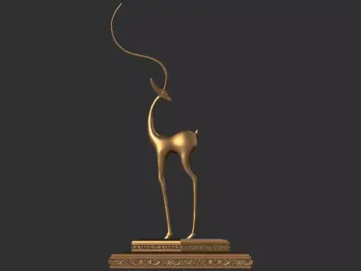 Deer Figurine - Ready for 3D Printing High-poly 3D model 3D print model