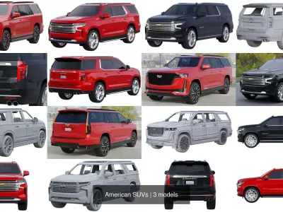 American SUVs 3D Model Pack