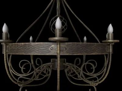 Forged Chandelier Low-poly 3D model