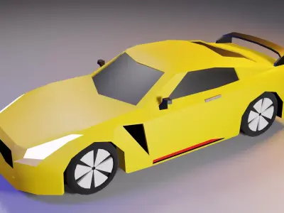 Nissan GTR 3D model Low-poly Low-poly 3D model