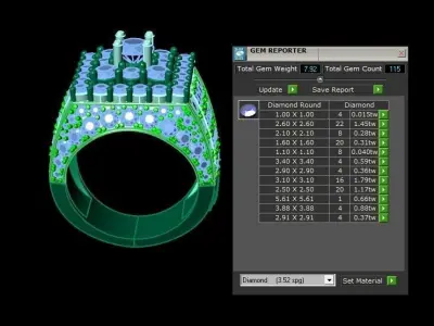 Popular Asia model man ring with cad file 3dm R9 3D model