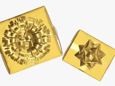 Wrapped Christmas gifts 04 3D model