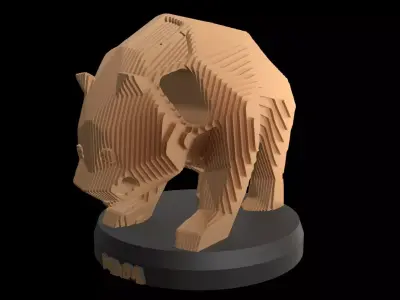 Parametric V Panda Low-poly 3D model