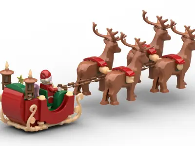 TwindBricks3D - 40499 Santa Sleigh 3D print model