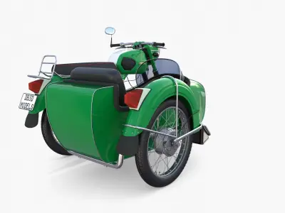 Mobra 50 w sidecar Green 3D model