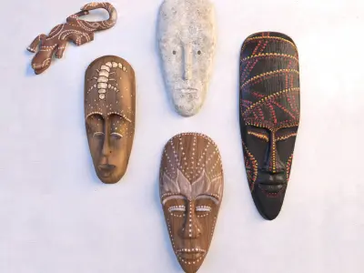 Africa bust of african woman wearing headband 3D model