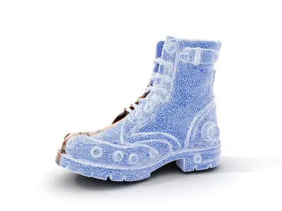 Steampunk Leather Boot Model Pack Low-poly 3D model