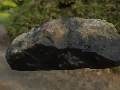 Photoscanned mossy quartzite Rock Free 3D model