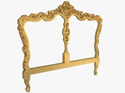 Classic Carved Bed 3D model 10 3D model