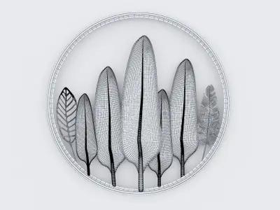 Decorative Metal plants with gold stainless  m9 3D model