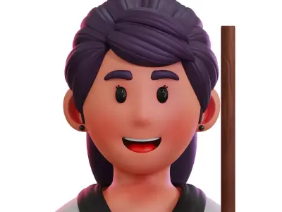 Martial Art Avatar 3D Icon Low-poly 3D model