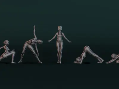 Yoga Woman Set04 3D model