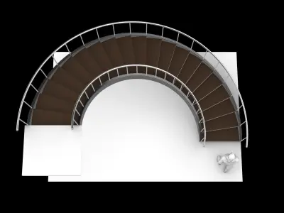 Spiral Staircase v5 Architectural Stairs 180 3D model
