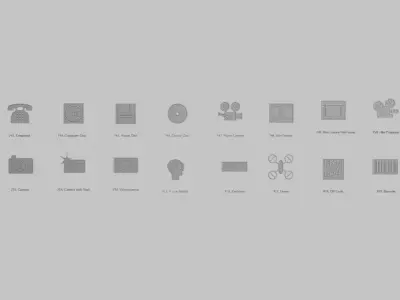 Technology Emoji Pack 3D Printable 19 Unique Emojis 3D print model
