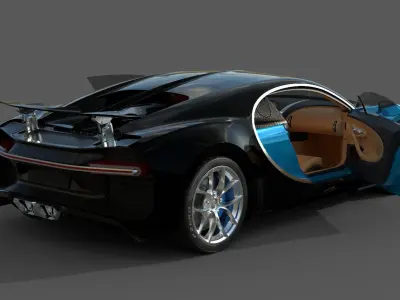 Bugatti Chiron Pack for Unity Low-poly 3D model