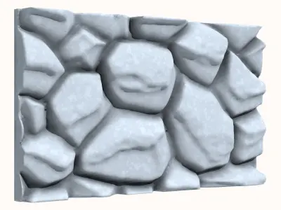 Rough Travertine Stone Wall 3D model