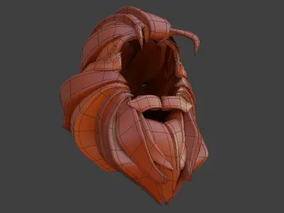 Polygon Hair Beard n Mustache 3D model