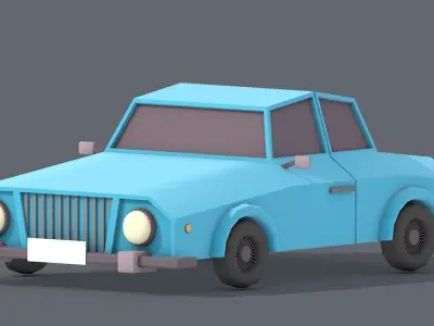 3d model car cartoon Low-poly 3D model