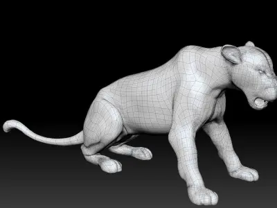 lion posed model 3D model