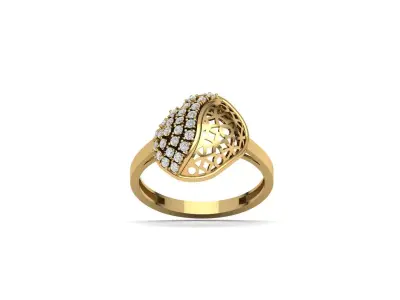 STL 3DM Women Ring Womens Ring Diamonds With Stone Model 3D print model order