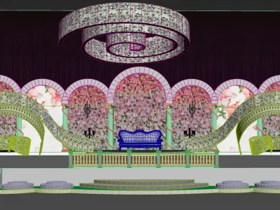 Wedding Reception Stage Design 3D model 3D model