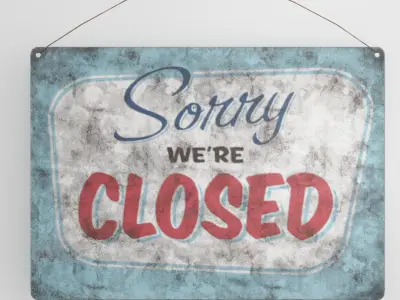 Vintage closed sign 3D model