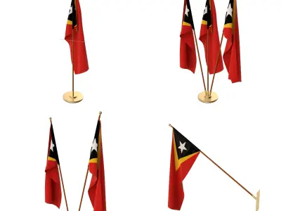 East Timor Flag Pack 3D model