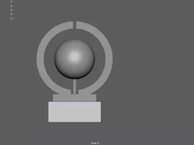 METALlIC LOW TROPHY WITH  GLASS GLOBE Low-poly 3D model