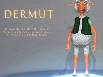Dermut Sheep Bagpiper  Low-poly 3D model