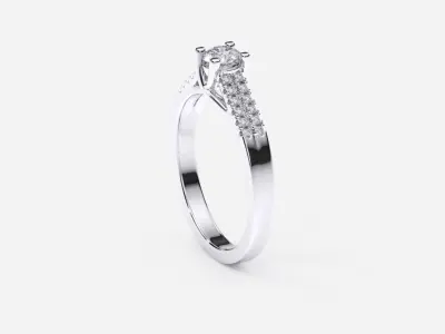 ZDR0171 engagement ring with diamonds 3D print model