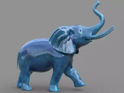 Elephant Figurine Low-poly 3D model