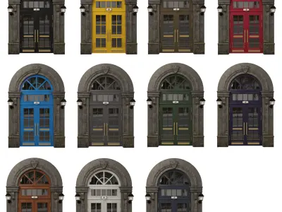  Entrance classic door 08 3D model