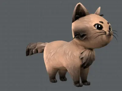 Cat Cartoon V02 Low-poly 3D model