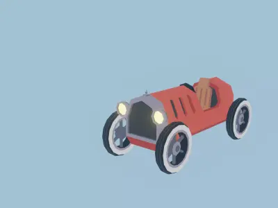 Toony Series - Vintage Car Low-poly 3D model
