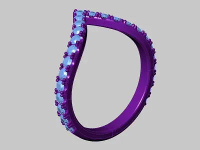 V SHAPED STACKABLE RING WEDDING BAND 3D print model