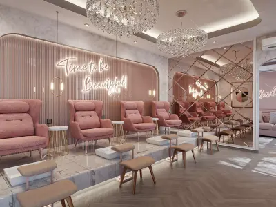 Salon Contemporer Design Blender - Fbx - Obj 3D model