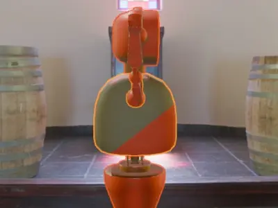 Priest robot in the church Free low-poly 3D model