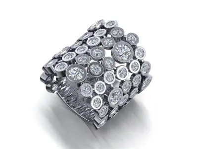 Cocktail ring diamond ring 3d model 3D print model