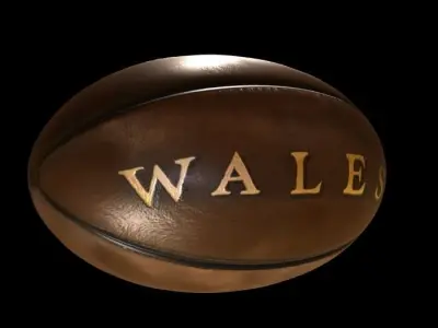 Vintage Rugby ball Low-poly 3D model