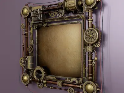 Steampunk style frame 1 3D model