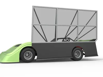 Super Dirt Late model with side wing Scale 1 to 25 3D print model