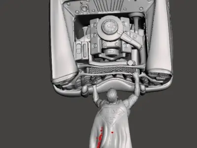 superman car lift action model  3D print model