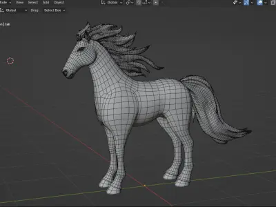 3D Cartoon Horse Animation 3D model