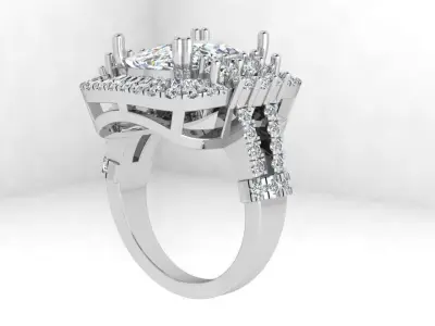 Cushion Halo Ring 4166 3D print model