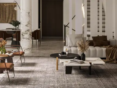 villa Guest Restaurant Home decoration 3D model