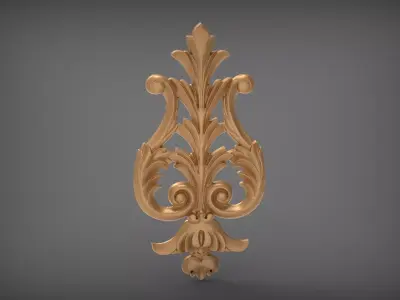 Floral Wood Carving for Furniture - 9 3D model
